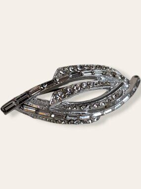 V. Mid-Century Crystal Rhinestone Brooch